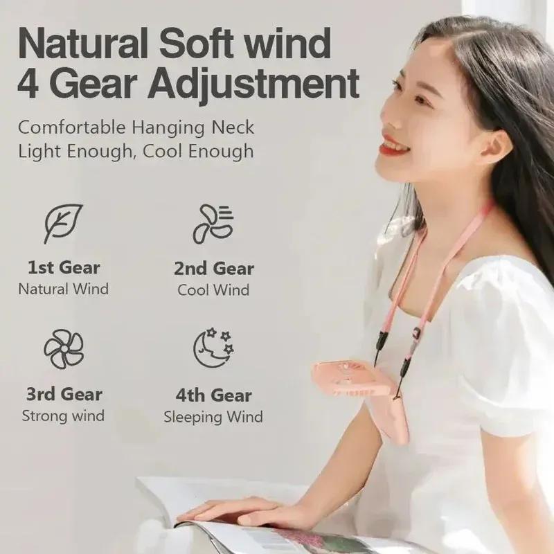 Portable Neck Hanging Folding Air Cooling Fan