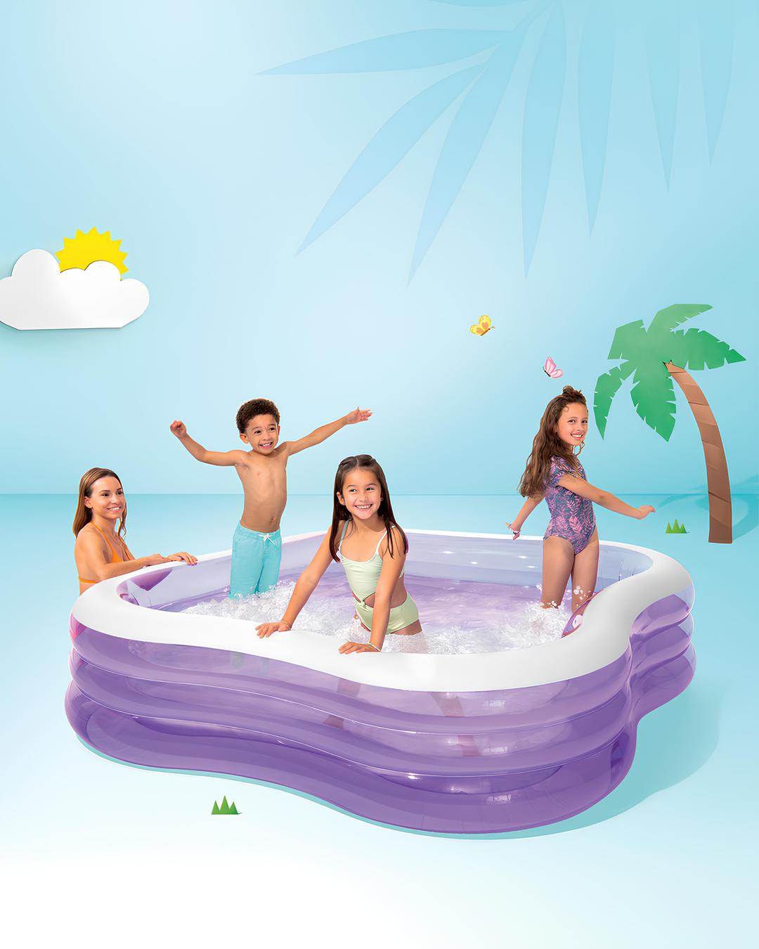 Inflatable Portable Lightweight Non-Toxic Beach Wave Swim Center Pool For Kids