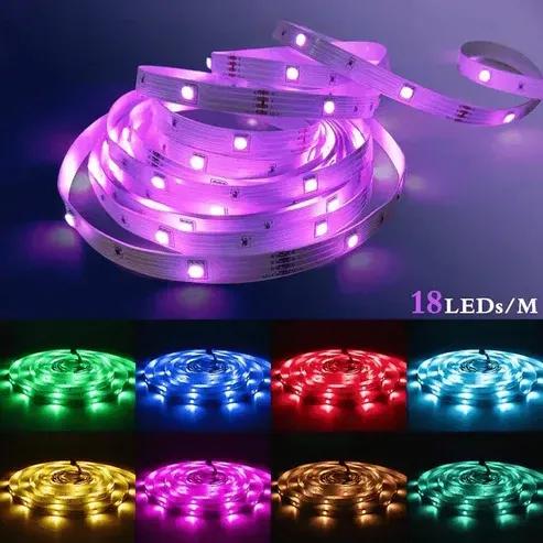 شريط إضاءة LED RGB مع جهاز تحكم عن بعد - ديكور الغرف والجدران