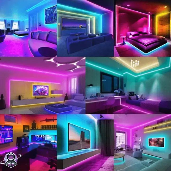 شريط إضاءة LED RGB مع جهاز تحكم عن بعد - ديكور الغرف والجدران