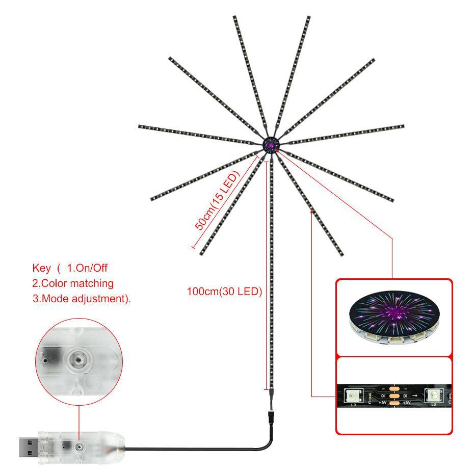 أضواء الألعاب النارية الذكية LED